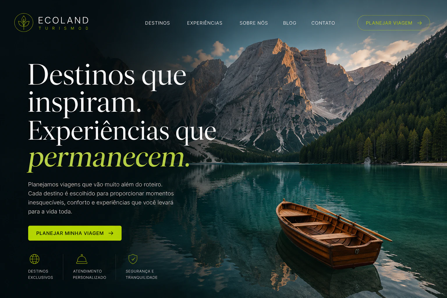 Site profissional de turismo